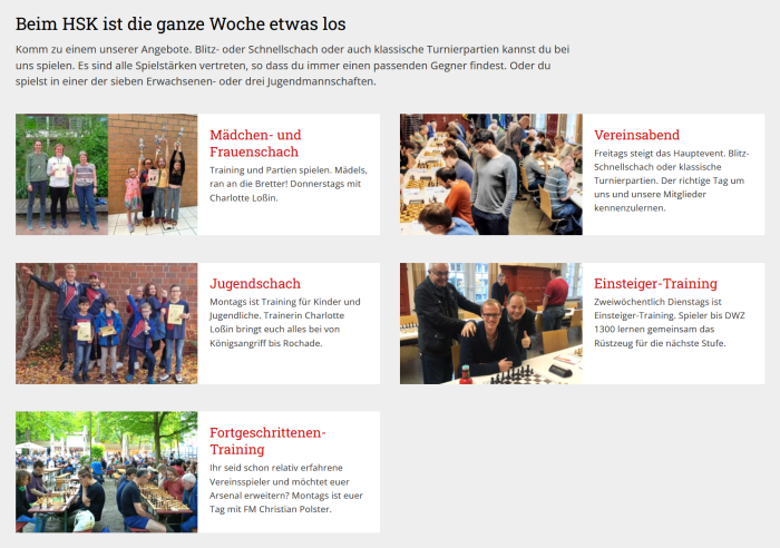 Die Angebote des Vereins